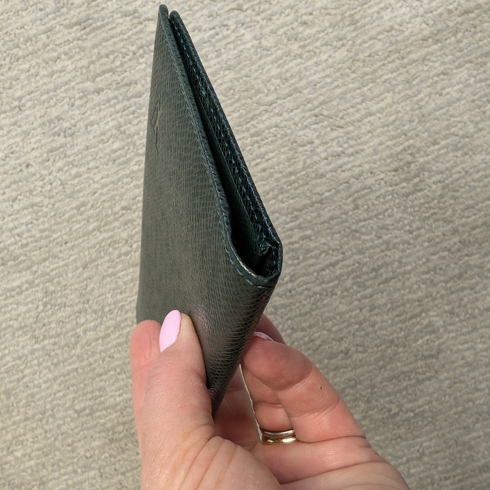 Dark Green LV TAIGA Textured Leather Check Book Wallet - Picture 8 of 12